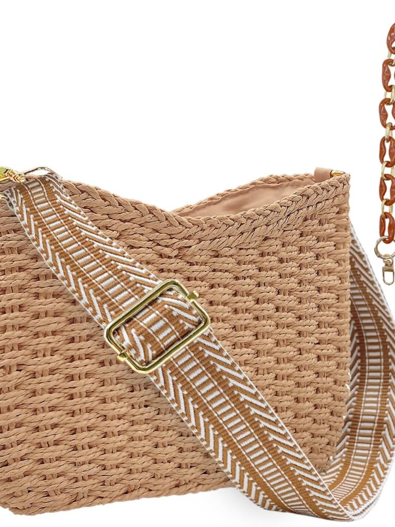 Small Straw Handbags For Women Crossbody Pocketbooks Woven Shoulder Purses Beach